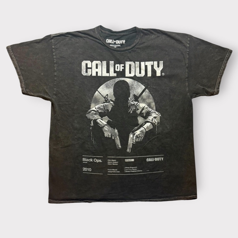 Call of Duty Black Ops 2010 Shirt Mens 2X Ripple Junction Mineral Wash Black Tee